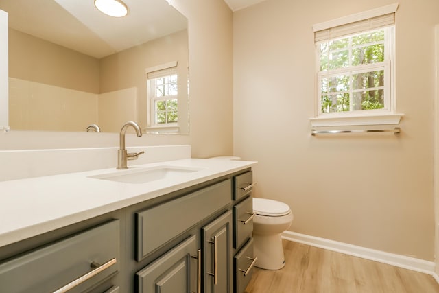 258 Trickle Dr, Summerville, SC 29483 - bathroom with vanity, toilet, wood finished floors, and baseboards
