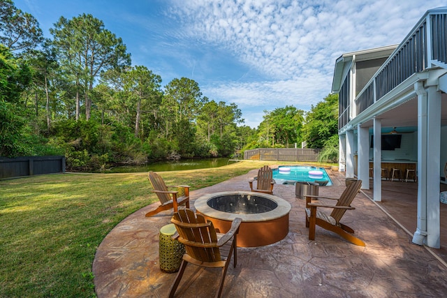 1143 Sea Eagle Watch, Charleston, SC 29412 - patio / terrace with an outdoor fire pit, a patio area, and a fenced backyard