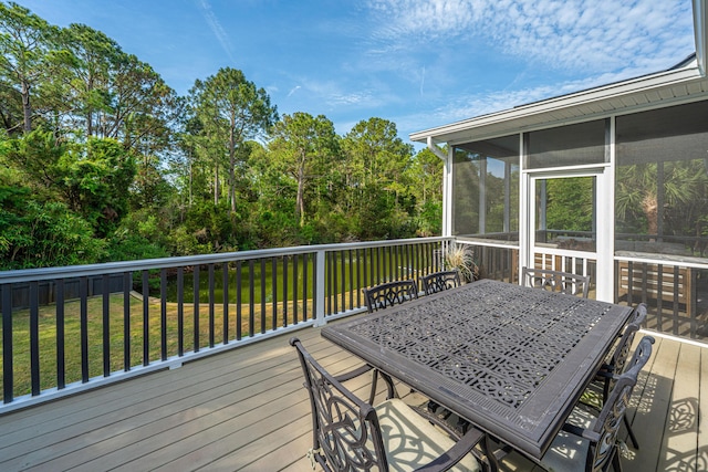 1143 Sea Eagle Watch, Charleston, SC 29412 - wooden deck with a sunroom, a yard, and outdoor dining space