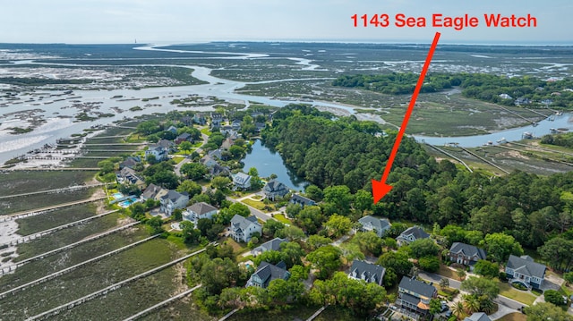 1143 Sea Eagle Watch, Charleston, SC 29412 - aerial view of property and surrounding area featuring a nearby body of water and nearby suburban area