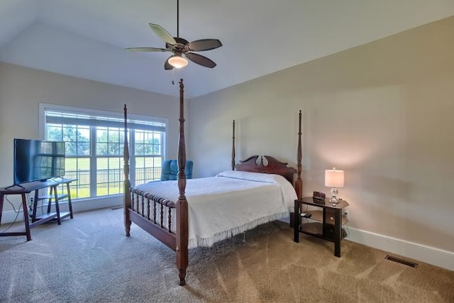 bedroom with carpet and ceiling fan