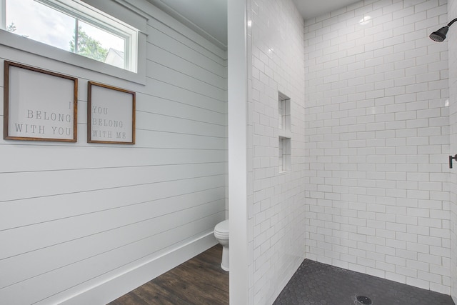 105 Bobcat Ln, Ravenel, SC 29470 - full bath with toilet, a stall shower, and wood finished floors