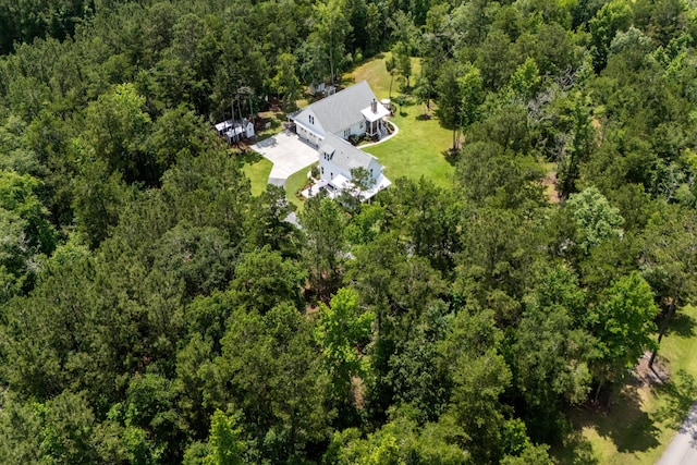 105 Bobcat Ln, Ravenel, SC 29470 - aerial view of property and surrounding area featuring a forest