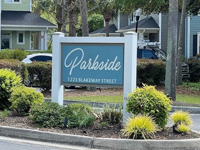 view of community sign