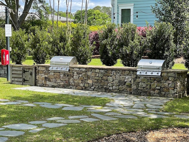 exterior space featuring area for grilling