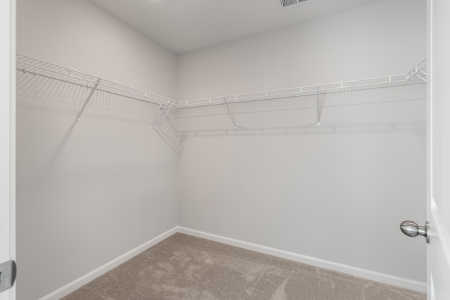 walk in closet with carpet and visible vents