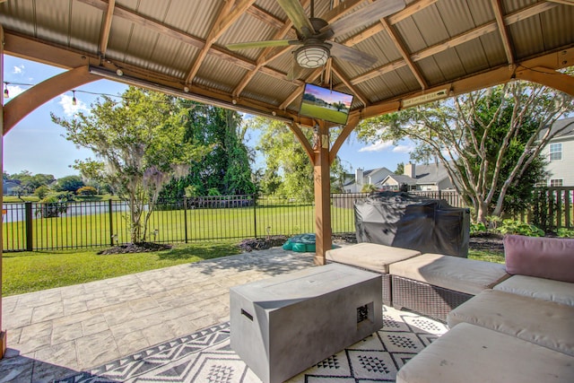 486 Maple Oak Ln, Charleston, SC 29414 - view of patio featuring ceiling fan and an outdoor hangout area
