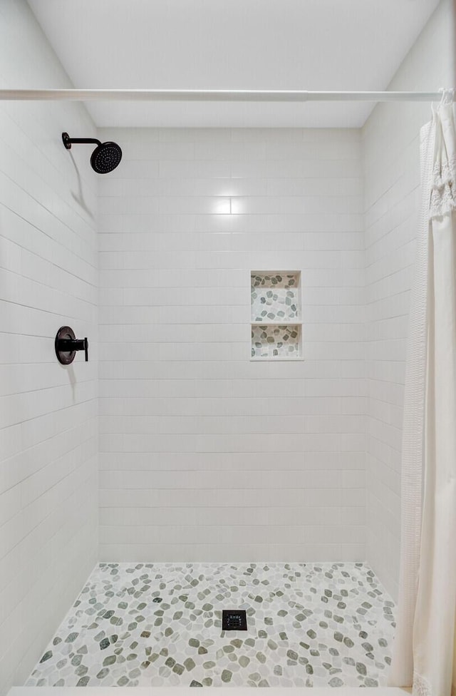 full bathroom with a shower stall