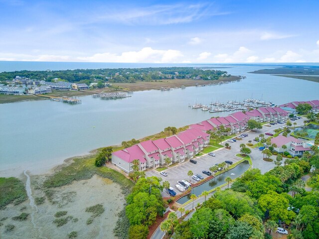 drone / aerial view of a large body of water