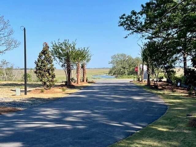 1056 Capersview Ct, Awendaw, SC 29429 - view of asphalt road featuring traffic signs