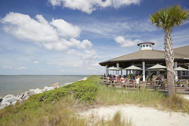 water view with a gazebo