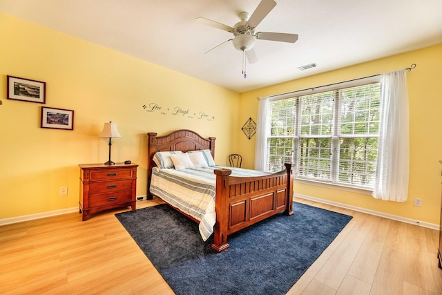 202 Trillium Ct, Santee, SC 29142 - bedroom featuring light wood-type flooring, baseboards, and ceiling fan