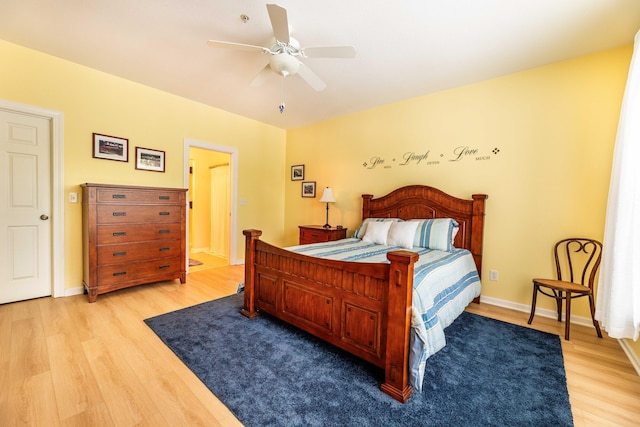 202 Trillium Ct, Santee, SC 29142 - bedroom featuring light wood finished floors, baseboards, and a ceiling fan