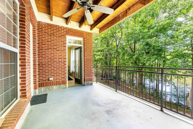 202 Trillium Ct, Santee, SC 29142 - view of patio / terrace with a ceiling fan and a balcony