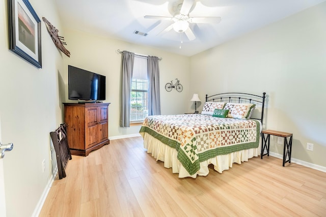 202 Trillium Ct, Santee, SC 29142 - bedroom featuring light wood-type flooring, baseboards, and ceiling fan