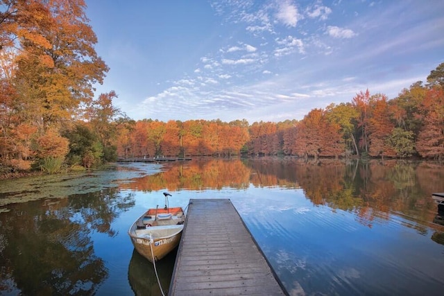 202 Trillium Ct, Santee, SC 29142 - dock area featuring a forest view and a water view