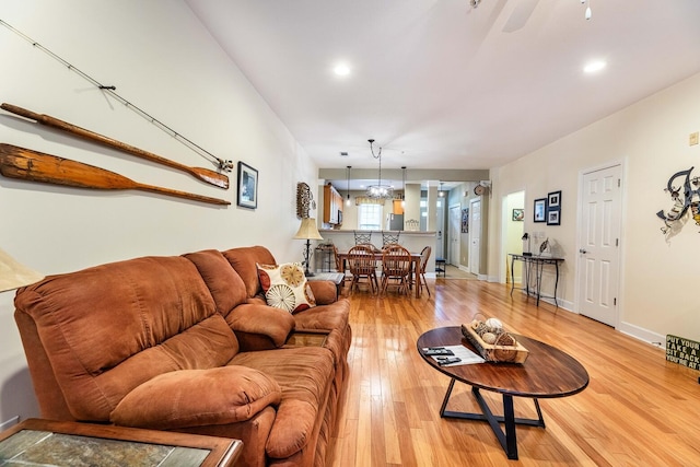 202 Trillium Ct, Santee, SC 29142 - living area featuring light wood-style floors, recessed lighting, and baseboards