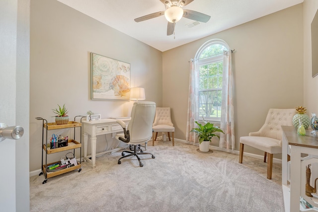 422 Cabrill Dr, Charleston, SC 29414 - carpeted office featuring ceiling fan and baseboards