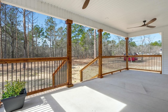 view of patio with a ceiling fan