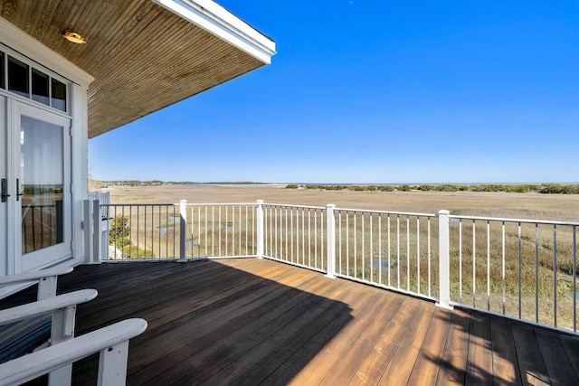 deck with a rural view