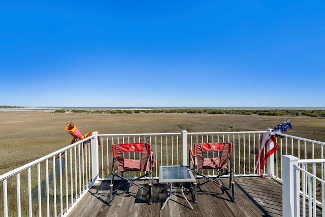 deck with a rural view