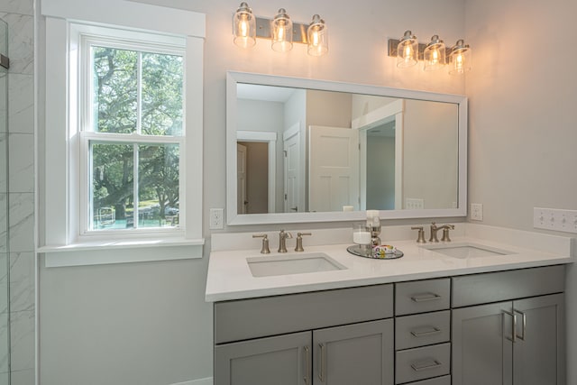 bathroom with dual vanity