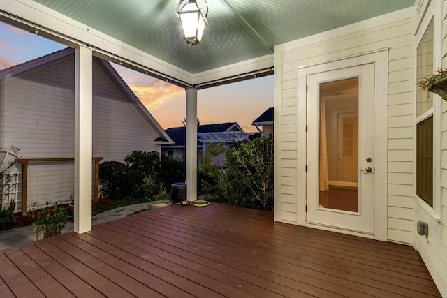 view of deck at dusk