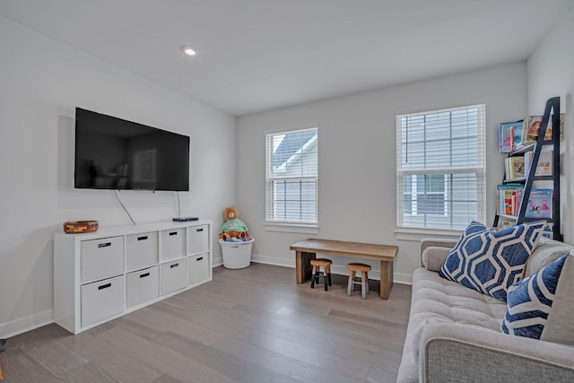 445 Oswego Ct, Greenville, SC 29607 - living area featuring light wood finished floors, baseboards, and recessed lighting