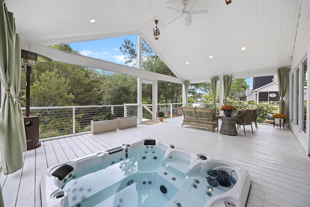 1075 Wayfarer Ln, Charleston, SC 29412 - sunroom / solarium with vaulted ceiling and ceiling fan