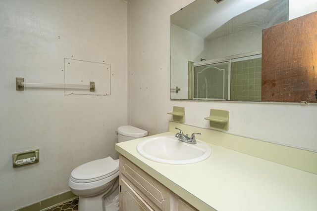 4328 Cheviot Dr, North Charleston, SC 29418 - full bath with toilet, a shower stall, vanity, and baseboards