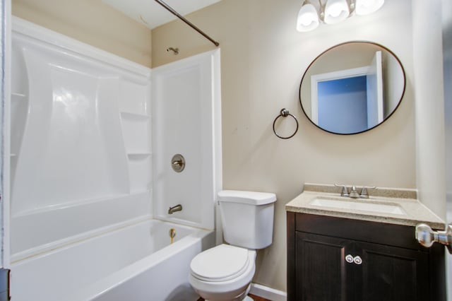 full bathroom with vanity, toilet, and shower / bath combination