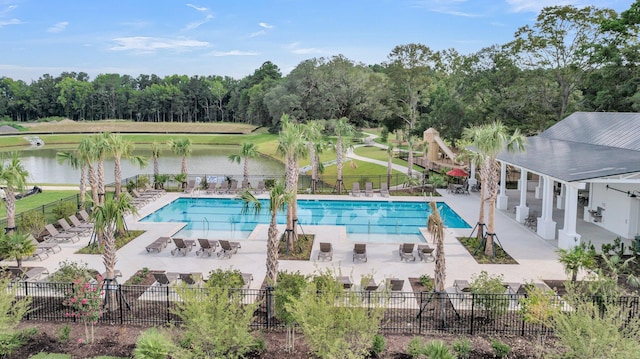 TBD Oleary Cir, Summerville, SC 29483 - community pool with fence, a water view, and a patio area