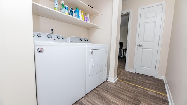 2186 Spoleto Ln, North Charleston, SC 29406 - laundry area with washer and dryer and wood finished floors
