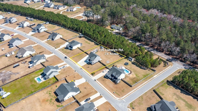 aerial view with a residential view