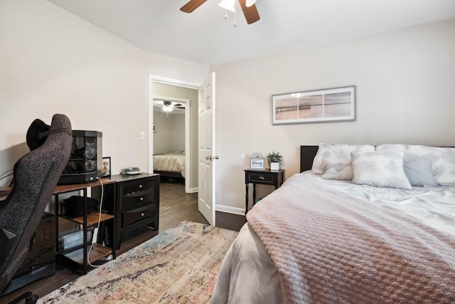 2158 Till Rd, Charleston, SC 29414 - bedroom with wood finished floors and ceiling fan