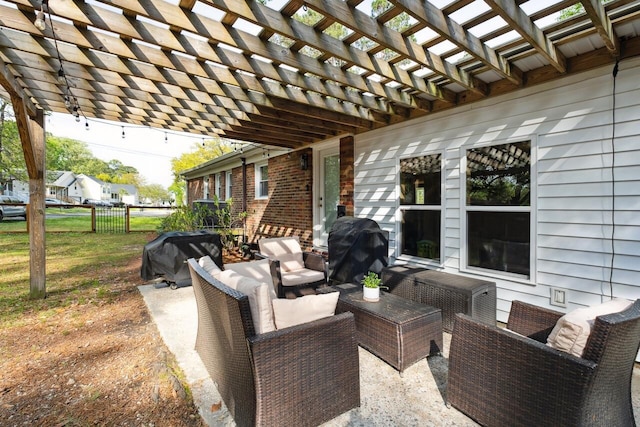 2158 Till Rd, Charleston, SC 29414 - view of patio / terrace with a grill, outdoor lounge area, and a pergola