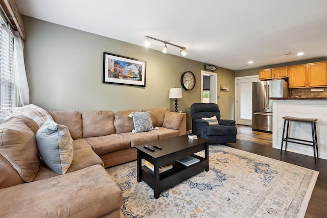2158 Till Rd, Charleston, SC 29414 - living area with dark wood finished floors, recessed lighting, and rail lighting