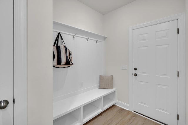 mudroom featuring hardwood / wood-style flooring