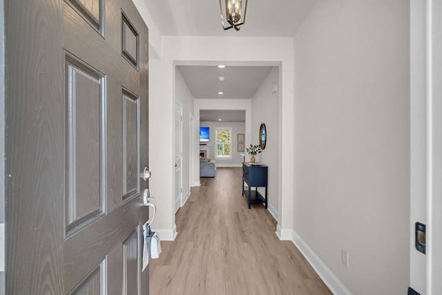 entryway featuring light wood-type flooring