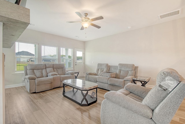 299 Lucca Dr, Summerville, SC 29486 - living room with a ceiling fan and light wood-style floors