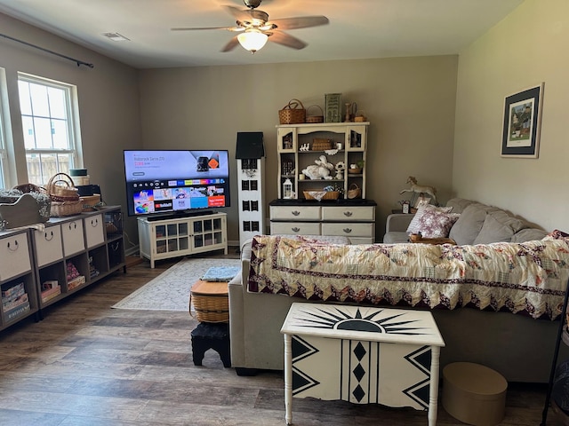 677 Redbud Ln, Summerville, SC 29486 - living room featuring wood finished floors and ceiling fan