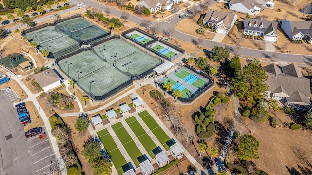 drone / aerial view with a residential view