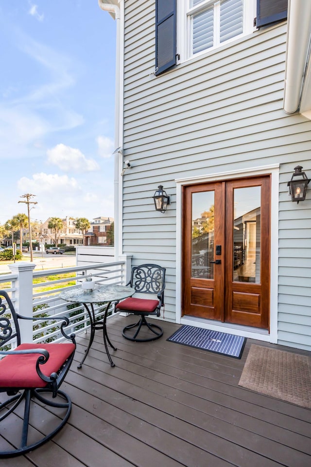 deck featuring french doors