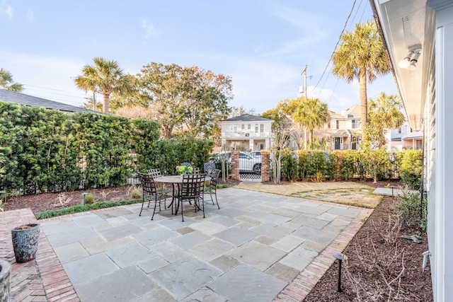 view of patio / terrace with fence and outdoor dining area