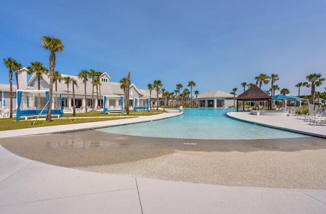 view of pool featuring a gazebo and a patio