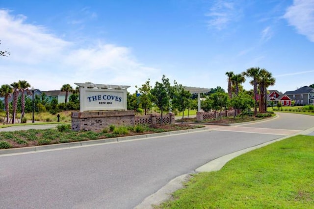 view of community sign