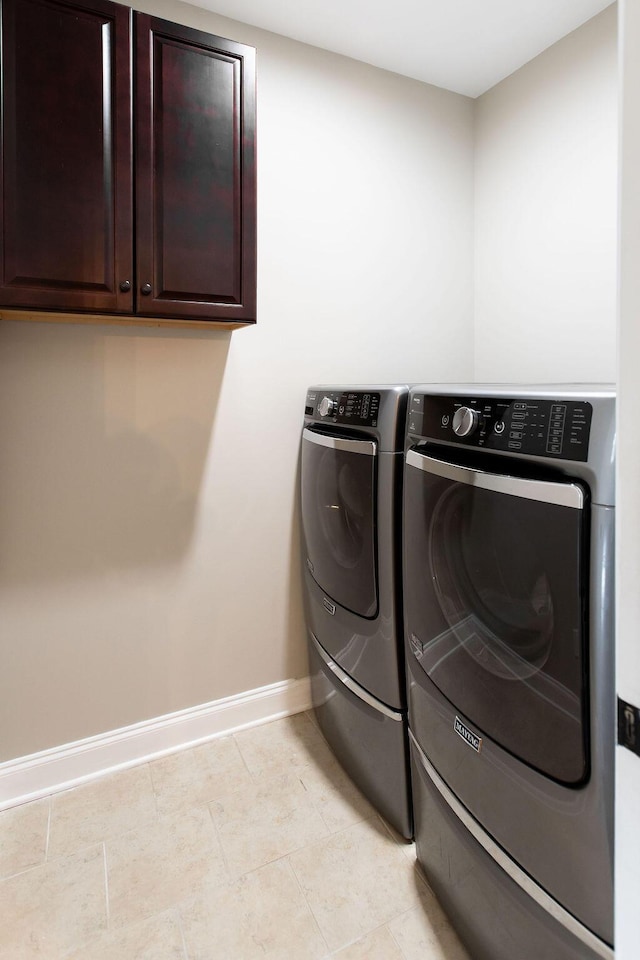 225 Slipper Shell Ct, Mount Pleasant, SC 29464 - laundry area with cabinet space, baseboards, and separate washer and dryer