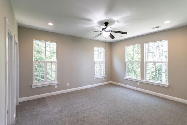 225 Slipper Shell Ct, Mount Pleasant, SC 29464 - carpeted empty room with plenty of natural light, baseboards, a ceiling fan, and recessed lighting