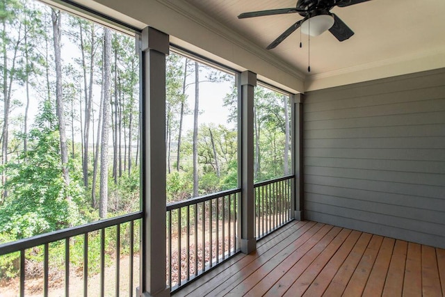 225 Slipper Shell Ct, Mount Pleasant, SC 29464 - unfurnished sunroom featuring a ceiling fan