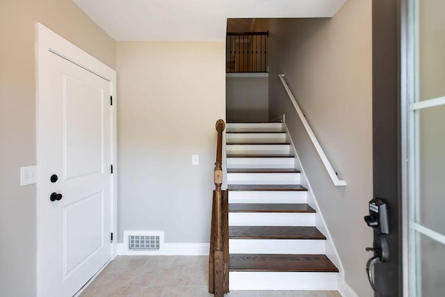 225 Slipper Shell Ct, Mount Pleasant, SC 29464 - stairs with tile patterned floors and baseboards